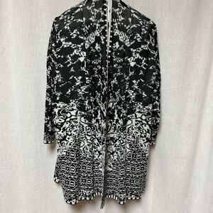 Chic Black and White Knit Cardigan